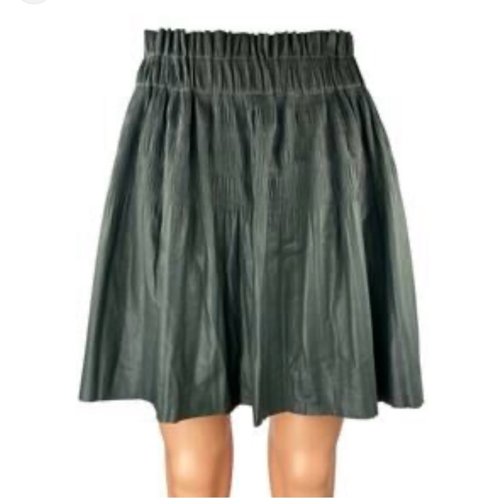 7 FOR ALL MANKIND Retro Faux Leather Ruffle Boho Skirt
